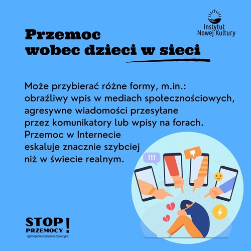 Grafika dot. przemocy wobec dzieci w sieci